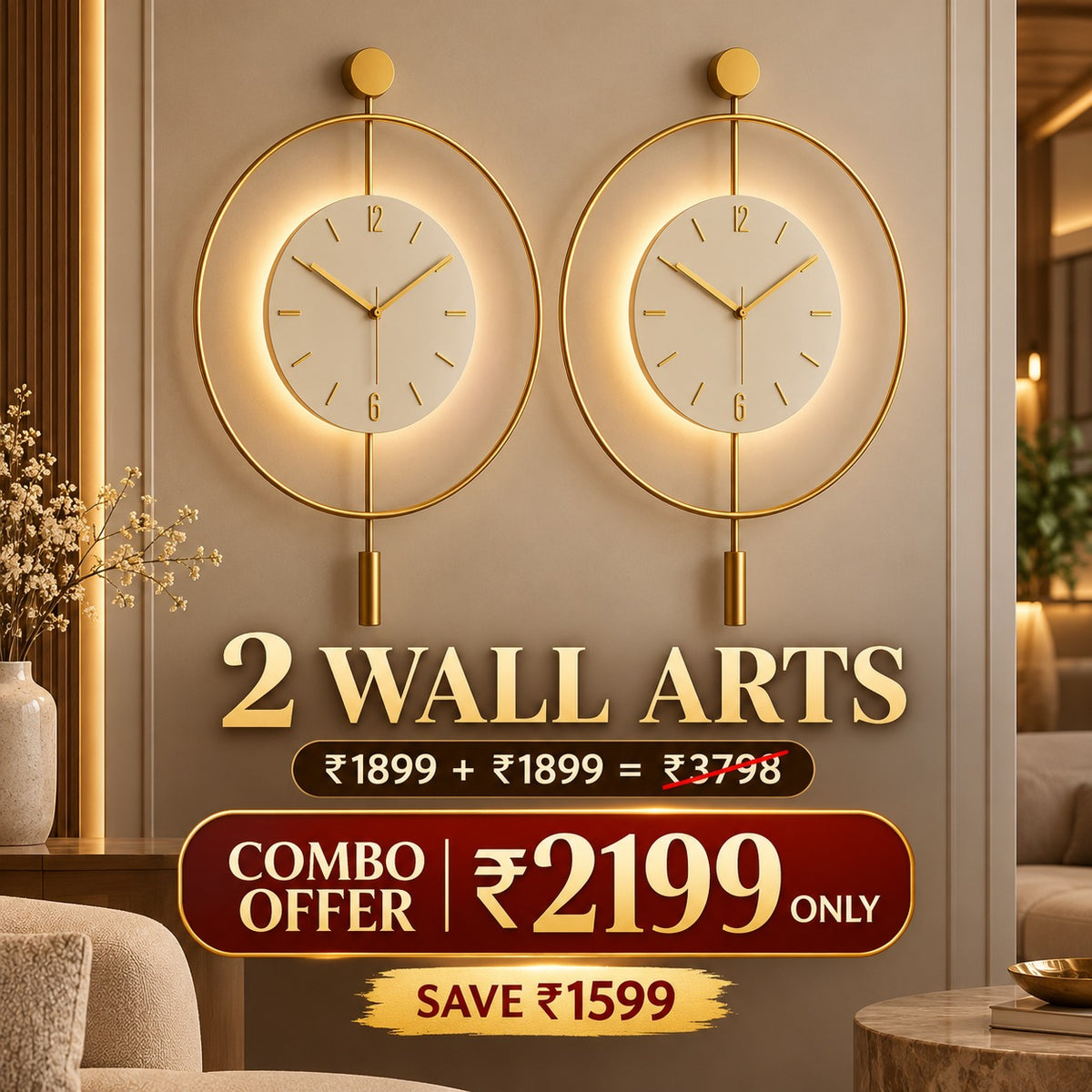 WallArtix wall clock combo