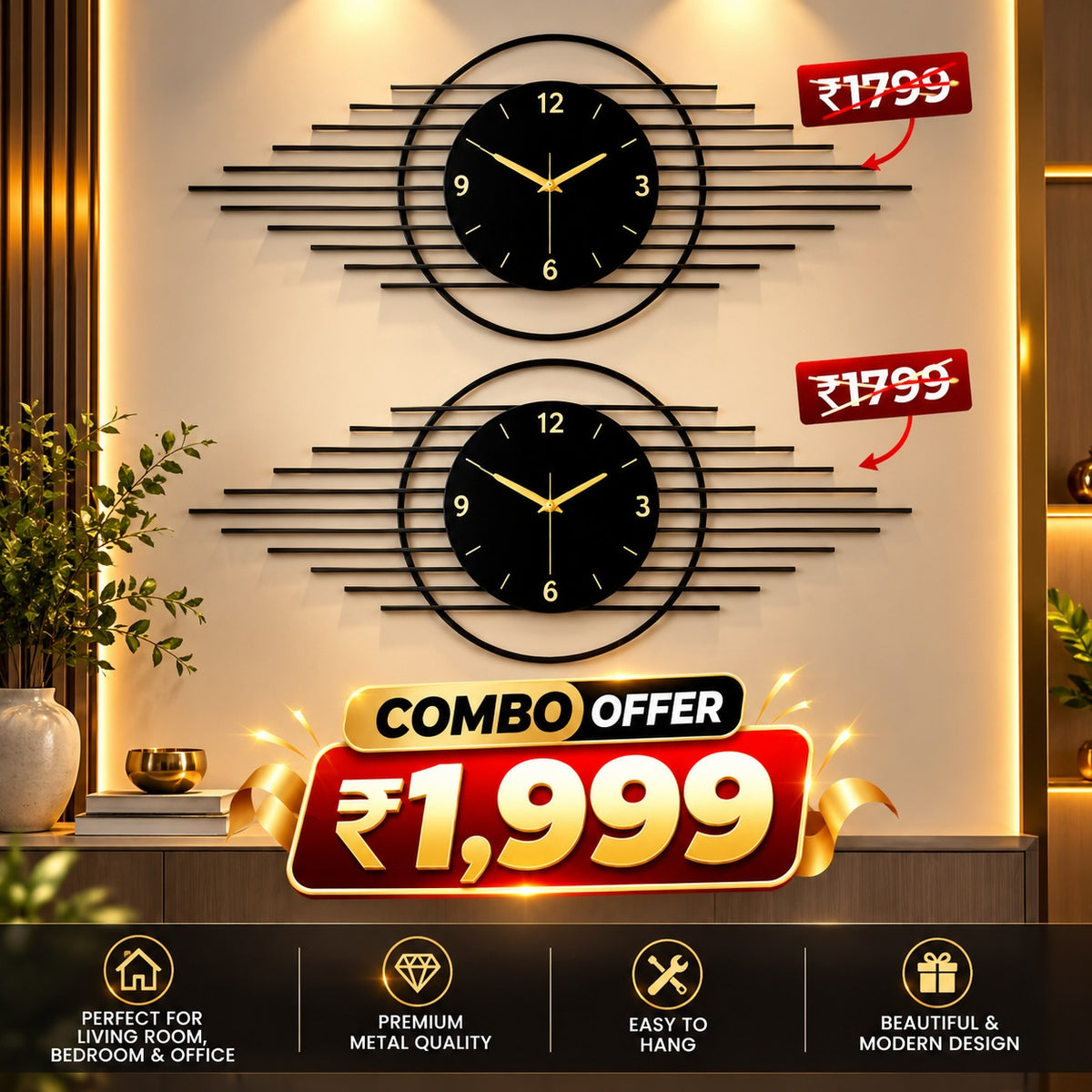 WallArtix wall clock combo